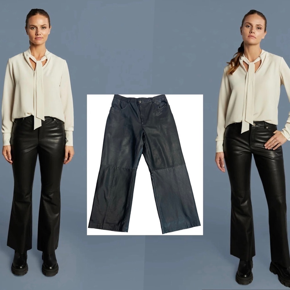 Bod & christensen dark brown leather pants Sz 14